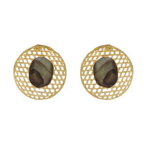 Pendientes Sofisticados Listos para Enviar con Piedras Semipreciosas, Baño de Oro y Joyería de Primera Calidad - Product Image 3