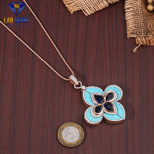 10.497 TDW Pera & Round Cut Diamond Rose Gold Pendant by Labstone / Discover Brilliance/Color DE LA EF-VS - Product Image 4