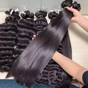 Pabrik grosir vendor rambut perawan rambut asli alami rambut manusia India mentah, disesuaikan tubuh, 100