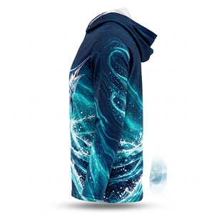 Sudadera de pesca personalizada de manga larga para hombre, de secado rápido, con protección solar UPF50 UV, camiseta de pesca estampada, ropa de pesca. - Product Image 5