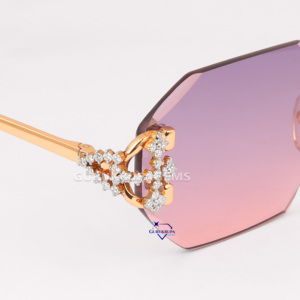 Pass Diamond Tester Moissanite Triple Cross Bridge Gafas de sol Moda Hombres Mujeres Hip Hop Joyería Regalo Venta al por mayor Iced Out Gafas - Product Image 5