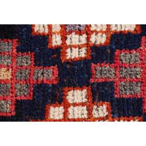 Tapis de 3,3 x 11,5 pieds, tapis turc vintage, tapis persan en laine orange et bleu - Product Image 5