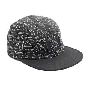 Venta caliente de alta calidad 3D bordado personalizado 5 paneles Snapback Cap Flat Brim Hip-hop Sports Cap Fitted Fabric Style - Product Image 3
