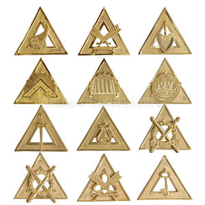 JOYAS DE COLLAR DE OFICIALES DE ARCO REAL MASÓNICO PARA EL VIVIENTE PRINCIPAL-JOYA DE REGALIA MASÓNICA-JOYA MASÓNICA - Product Image 2