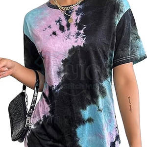 Camisetas de Verano para Mujer, Transpirables, Ecológicas, de Secado Rápido, con Estampado Tie-Dye, Manga Corta, Alta Calidad, Precio Bajo, Disponibles en Stock - Product Image 3