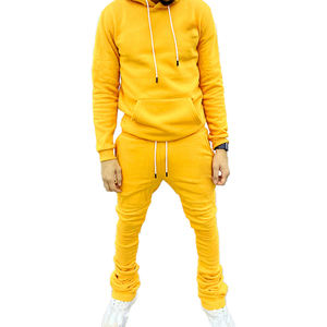 Ensemble de pantalons de survêtement à capuche baggy en molleton de coton lourd personnalisé Survêtements surdimensionnés écologiques pour hommes pour l'hiver - Product Image 2