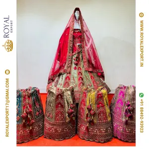 Présentation de New Heavy Velvet With Embroidery Bridal Lehenga Collection - Product Image 1