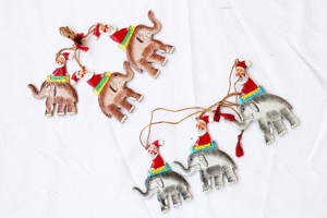 Santa Paper Mache Christmas Ornaments Tree Decoration Three Pieces Sets - Product Image 6