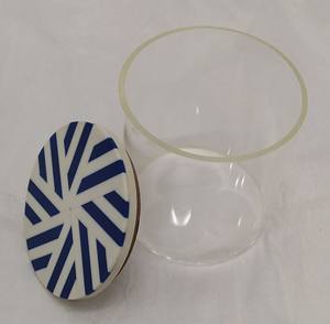 กล่องเก็บของคลาสสิกสําหรับเครื่องครัวในบ้านอุปกรณ์เสริมการออกแบบที่ทันสมัยสีใสทรงกลมอะคริลิคและไม้กล่องเก็บถังขวด - Product Image 4