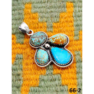 Pendentifs et breloques artisanaux du Sud-Ouest # 8 Turquoises et Argent Sterling Design Élégant et Luxueux - Product Image 4