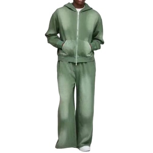 Conjunto de Sudadera con Capucha y Pantalones Deportivos para Hombre, Estilo Vintage, Lavado Ácido, Efecto Desgastado, Diseño Único con Estampado, 100% Personalizado - Product Image 1