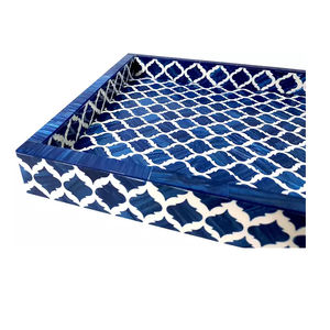 Plateaux de service en résine et bois de couleur MOP de style américain Plateaux décoratifs élégants et meilleurs qui soient écologiques et durables en Inde - Product Image 3