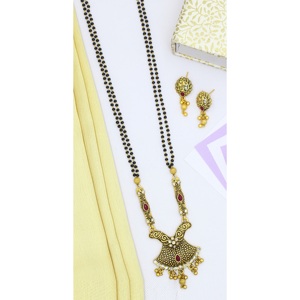 Mangalsutra estilo indio tradicional Meenakari diseñador pedante forma Floral Mangalsutra para joyería India nupcial joyería de Dubái - Product Image 1