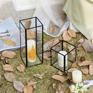 Handmade <b>Black</b> Iron Star Framed Glass <b>Candlestick</b> Holder for Home Decoration Weddings Events Christmas - Product Image 5