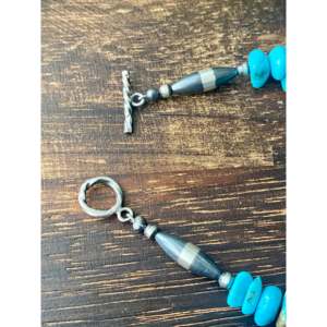 Navajo Made Kingman Turquoise & Sterling <b>Silver</b> <b>Beaded</b> Pearl <b>Bracelet</b>-Fine Jewelry - Product Image 5