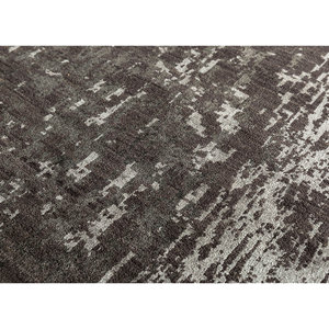 Alfombra Kavi Gris y Negra Anudada a Mano de Lana y Seda de Bambú con Patrón Abstracto Srb(703) para Uso Doméstico - Product Image 3