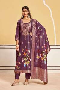 Conjunto Kurti para Mujer, Conjunto Kurti de Seda Banarasi, Conjunto Kurti con Pantalón para Mujer, Conjunto Kurti Plazzo con Dupatta, Conjunto Kurti para Mujer - Product Image 5