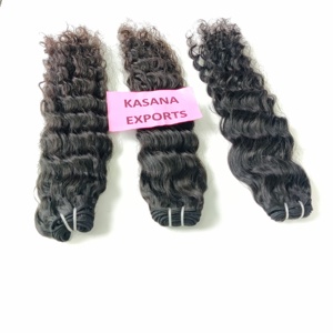 Extensions de cheveux indiens Remy de haute qualité, couleur naturelle vierge, texture Deep Wave, sans traitement chimique, texture cheveux raides, Full Lace, faciles à poser - Product Image 6