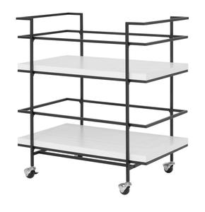 La poudre faite main en laiton de chariots en métal d'AK a enduit fini avec le chariot rectangulaire de 3 rangées pour des meubles d'hôtel/chariots servant - Product Image 5