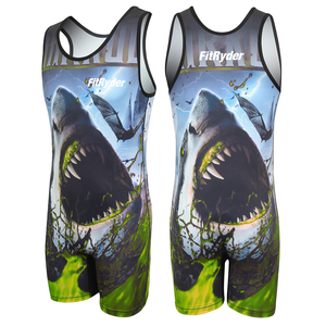 ชุดมวยปล้ำแบบกำหนดเอง-สีย้อมระเหิดสีและดีไซน์ของสโมสร (200gsm โพลี/สแปนเด็กซ์)-ออกแบบชุดมวยปล้ำของคุณเอง - Product Image 4