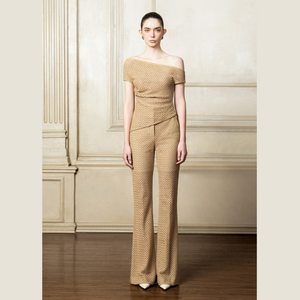 Pantalon évasé Offre Spéciale femmes NADIA PANTALON ÉVASÉ Pantalon large évasé Tissu treillis rustique Mode Vêtements pour femmes Fabriqué au Vietnam - Product Image 2