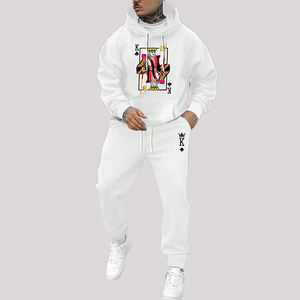 Conjunto Deportivo Personalizado 100% Algodón, Dos Piezas, Estilo Holgado para Hombre, Sudadera con Estampado en Serigrafía - Product Image 1