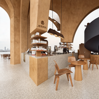 Comptoir de bar à café avec écran LED, présentoir, mobilier d'extérieur, table de café, mobilier d'hôtel, mobilier de restaurant, chariot de service alimentaire pour bar