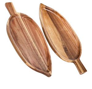 Plateau de service en bois de bonne qualité nouveauté plateau de service en bois d'acacia assiette pour hôtel Restaurant utiliser plateaux à Dessert - Product Image 1