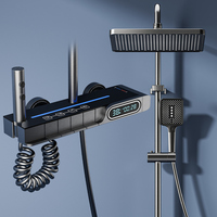 Vente en gros Ensemble de douche 4 voies en aluminium épaissi avec affichage LED Commande par bouton de piano Système de douche de salle de bain