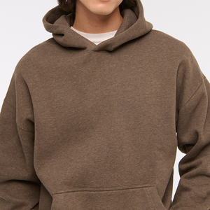 Men's Heavy Weight 100% Cotton Oversized Hoodies <b>Thick</b> Fleece Sweatshirts with Custom Logo Print for Winter - Product Image 2