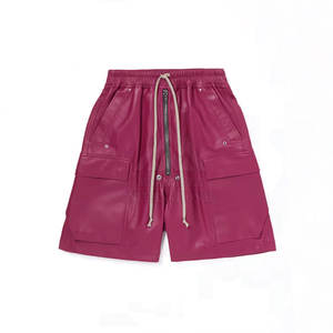 กางเกงขาสั้นหนังสำหรับผู้ชายกางเกงขาสั้นทำจากหนังแบบสั่งทำสีดีไซน์ใหม่ - Product Image 1