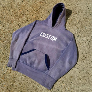 เสื้อมีฮู้ดสไตล์สตรีทแวร์ผลิตจากผ้าคอตตอนขนาดใหญ่แบบฮิปฮอปซักและลดความเครียด - Product Image 1