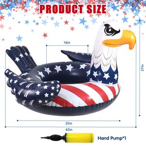 Flotador Inflable Premium con Forma de Águila para Piscina, Diseño de Bandera Americana, para el 4 de Julio, Anillo Flotante Grande para Natación, Balsa Flotante para Lago y Playa en Verano - Product Image 6