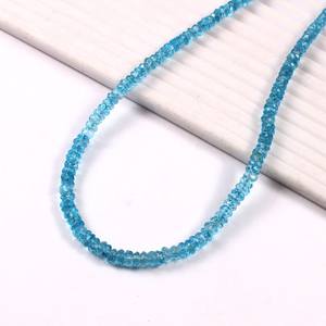 Cuentas Redondas Facetadas de Topacio Azul Natural, Cuentas de Piedras Preciosas Genuinas Azul Cielo, Plata de Ley 925, Hilo al por Mayor para Niños - Product Image 4