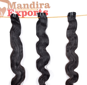 Wholesale 100% Virgin Indian Temple Bodywave Remy Hair <b>Extensions</b> <b>Cheap</b> Natural Color Loose Wave Machine Double Weft 100g - Product Image 3