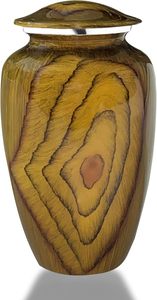 Grande urne funéraire élégante en grain de bois, design moderne, urne funéraire commémorative en aluminium, fournitures de gros pour les occasions de sympathie - Product Image 5