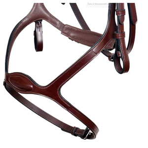 Brida de caballo negro de lujo Espectáculos de doma de cuero Premium con banda para la nariz acolchada de patente brillante Ajuste cómodo Adorno de purpurina dorada - Product Image 4