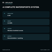 UNPLUGLIFE FLIGHT 8 CARBON E Foil Planche de surf électrique hydrofoil pour les sports nautiques, le surf et le tourisme
