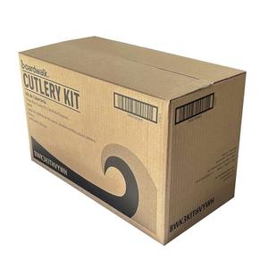 Kit de couverts jetables noirs robustes 3 pièces Boardwalk - Fourchette/Couteau/Cuillère en plastique, 250 pièces/carton pour les fêtes - Product Image 1