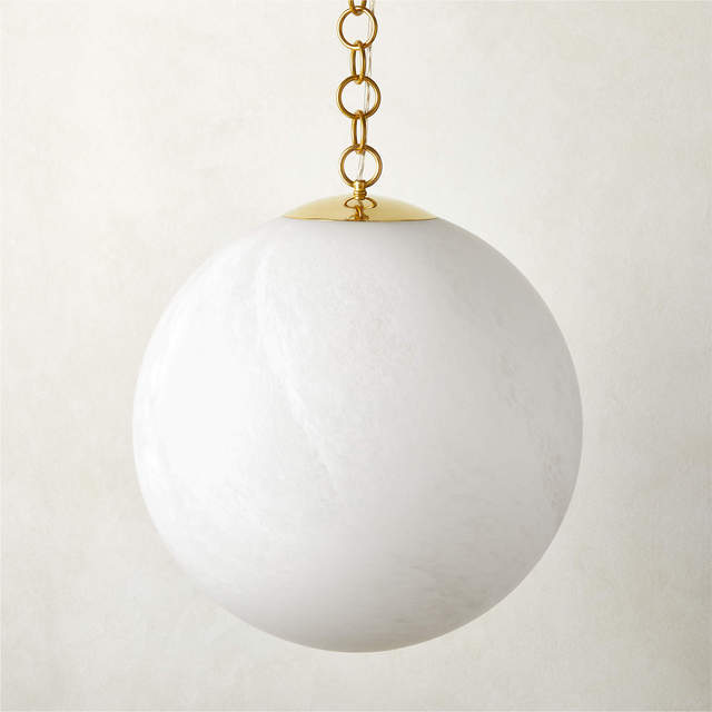 Moon Globe Pendant Light with Brass Chain Hanging Light