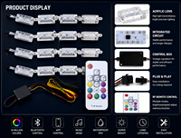 Bande lumineuse LED flexible en forme de larmes d'ange avec clignotants séquentiels RGB, feux de jour DRL et fonction de suivi jaune