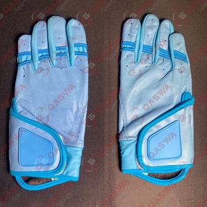 Gants de frappe de baseball de qualité supérieure, bleu clair, en cuir véritable, pour l'entraînement - Product Image 1