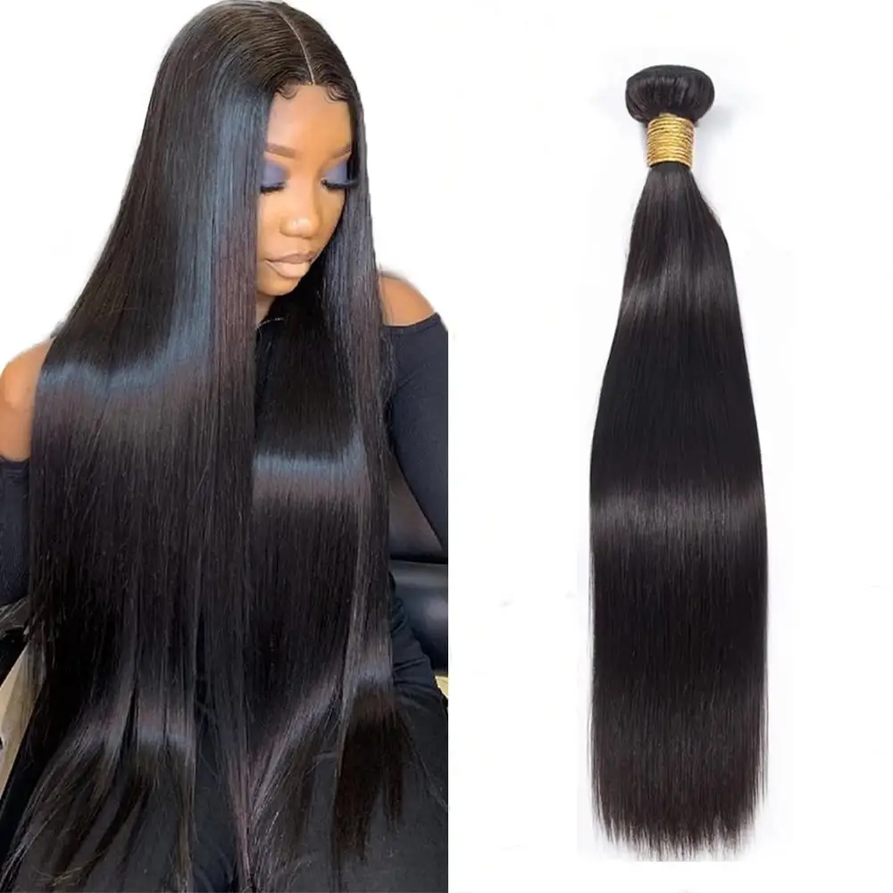 wholesale unprocessed natural black human hair cuticle aligned hair weft raw virgin bundle for hair extension