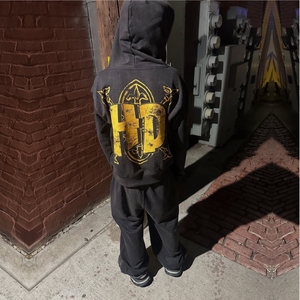 ชุดวอร์มกางเกงมีฮู้ดพิมพ์ลายด้วยกรดชุดวอร์มพิมพ์ลายสกรีนโลโก้ออกแบบได้ตามต้องการ - Product Image 5