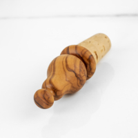 Support de bouteille étanche en bois d'olivier ArtisRaw, design rustique méditerranéen, fait main, qualité alimentaire, portable, pour la maison