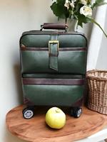 Valise en cuir pleine fleur 2026 avec roues pivotantes à 360 degrés, chariot de voyage classique unisexe, fermeture éclair durable, poignée souple