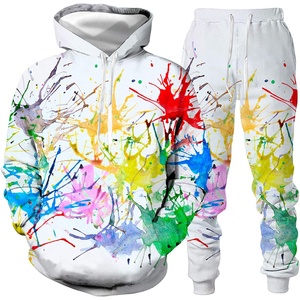 Vêtements de sport d'hiver personnalisés en gros pour hommes, ensemble deux pièces respirant à séchage rapide en polyester et élasthanne avec fermeture éclair et logo imprimé - Product Image 1