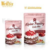 Sachet d'emballage alimentaire en poudre pour gâteaux, imprimé sur mesure, écologique, recyclable, avec fermeture éclair supérieure, Doypack debout