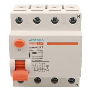 RCCB Selektiver Fehlerstrom schutzsc halter Typ S Klasse A 3P N 4M 10000A 300mA Verzögerung 500ms 63A AC 400V IP20 IEC61008-1 - Product Image 2