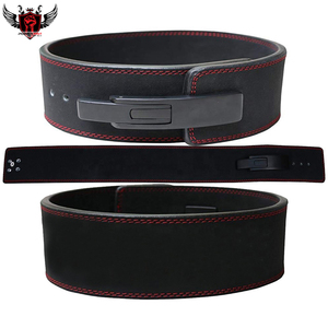 Cinturón de levantamiento de pesas de palanca de cuero y neopreno de 10mm al por mayor diseño negro sencillo con logotipo personalizable para levantamiento de pesas - Product Image 3